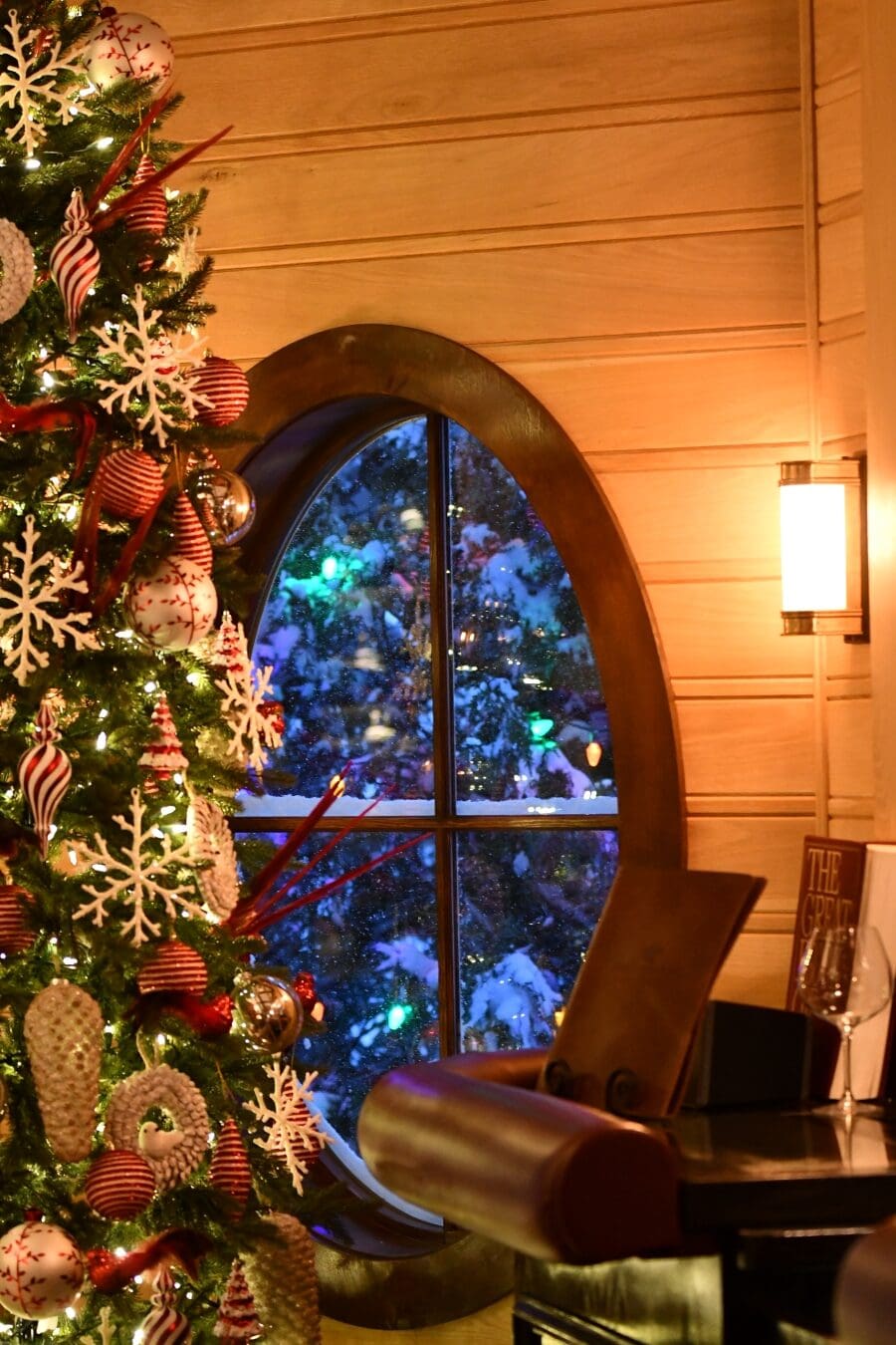 Festively decorated Hotel Walloon lobby during Christmas in Walloon for registered guests.